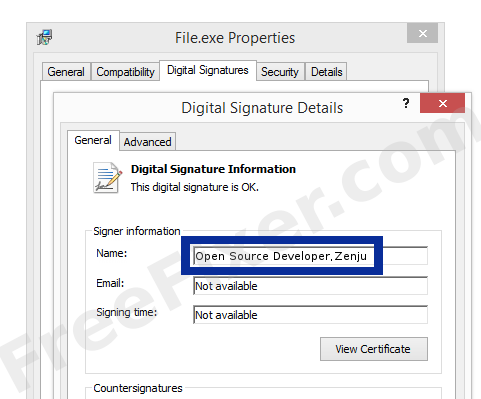 Screenshot of the Open Source Developer,Zenju certificate